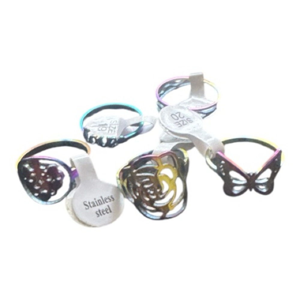 Colorful Stainless Steel Kids Rings